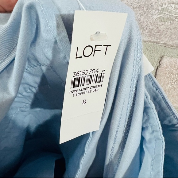 LOFT NWT Light Blue Monroe Slim Chino Pants Size 8 - Picture 11 of 12